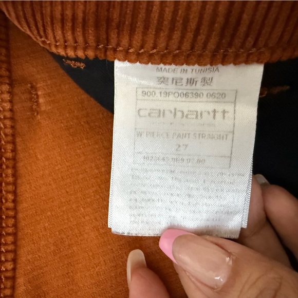 Carhartt Relaxed Straight Corduroy Pants Rust Orange Carpenter Workwear - Picture 8 of 11